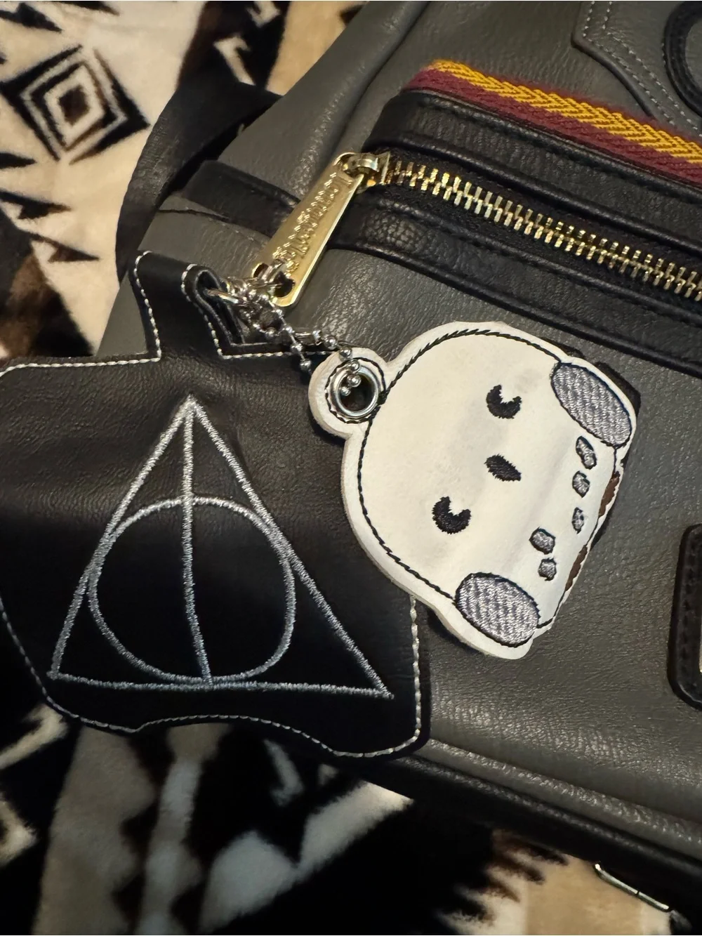 Loungefly Gray Gryffindor Mini Backpack with Red & Gold Stripe